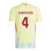 Original Fußballtrikot Spanien Martin Zubimendi 4 Auswärtstrikot EURO 2024 Für Herren